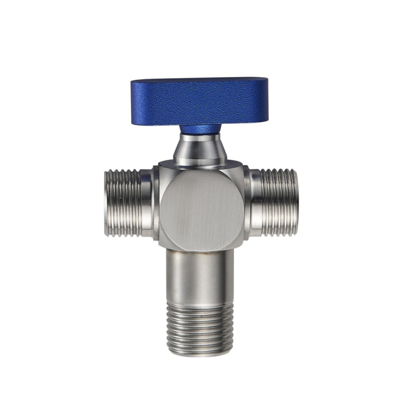 Valvă unghiulară din oțel inoxidabil 304, filetare, pentru apă caldă și rece, valve cu bilă, debit mare, model Q