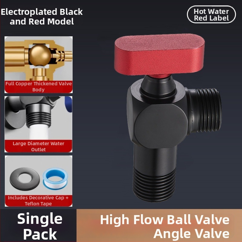 304 nerezová oceľ uhlový guľový ventil so závitom, pre horúcu a studenú vodu, vysoký prietok, model Q