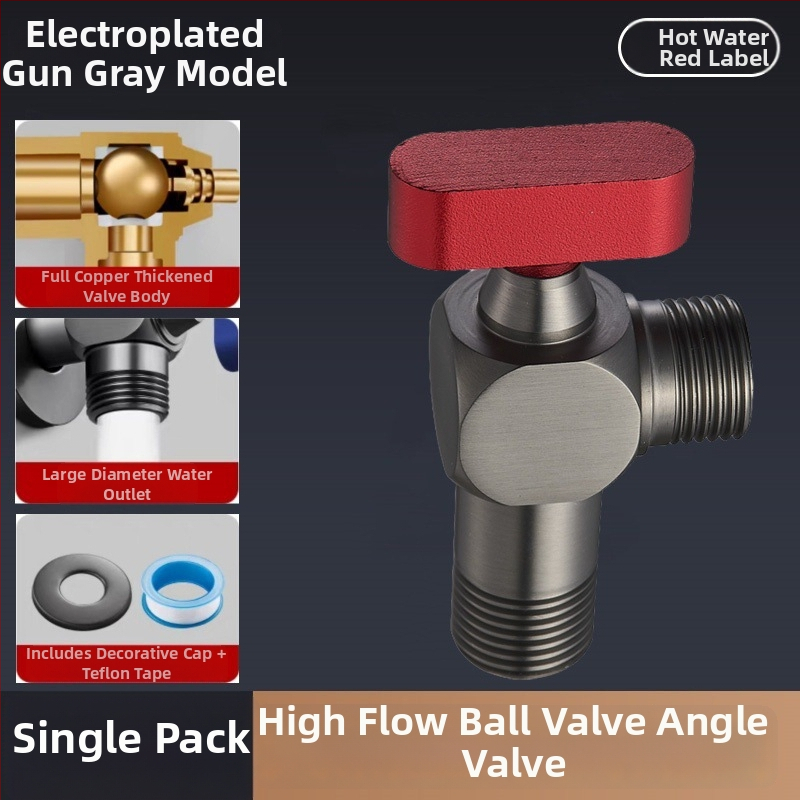 304 nerezová oceľ uhlový guľový ventil so závitom, pre horúcu a studenú vodu, vysoký prietok, model Q