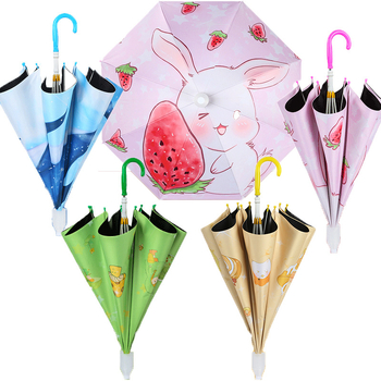 Gyermekeknek szóló esernyő rajzfilmnyuszi mintával, 8 bordás váz, acél szár, műanyag markolat, 190T anyag