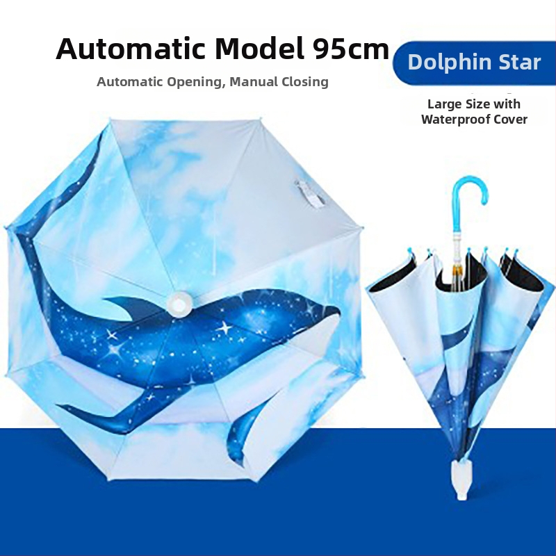 Detský dážďnik s dizajnom kresleného zajačika, rám s 8 ramenami, oceľová tyč, plastová rukoväť, tkanina 190T