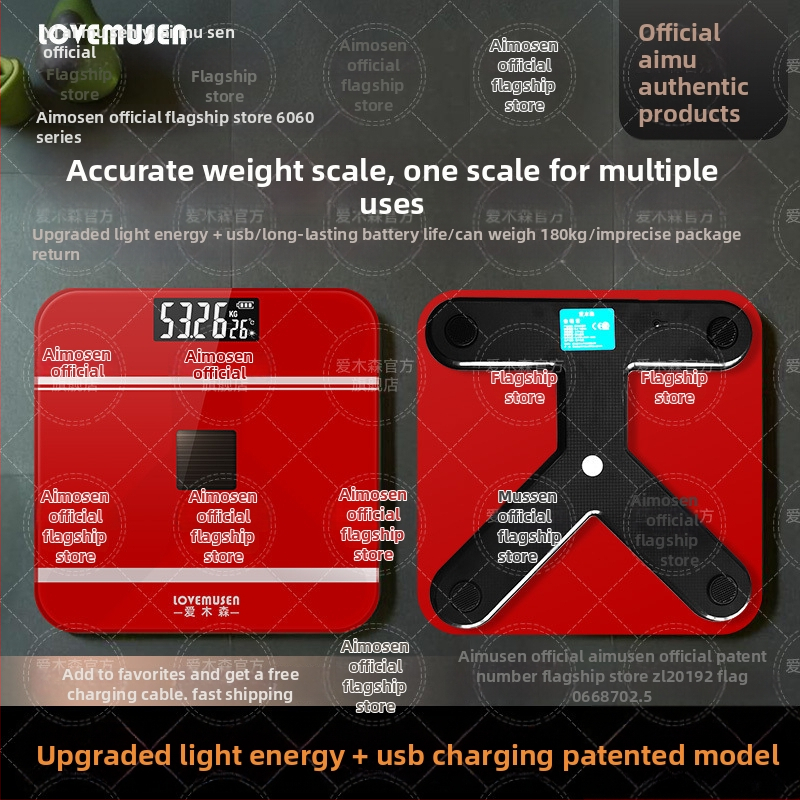 Cântar de greutate cu măsurare a grăsimii corporale - reîncărcabil, inteligent, pentru adulți