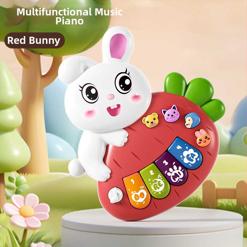 Pian electronic pentru copii cu lumini, jucărie educativă multifunctională pentru 0–3 ani (Material: plastic; Vârstă: 0–3 ani; Categoria: pian electronic; Iluminare)