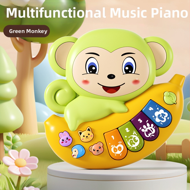 Pian electronic pentru copii cu lumini, jucărie educativă multifunctională pentru 0–3 ani (Material: plastic; Vârstă: 0–3 ani; Categoria: pian electronic; Iluminare)