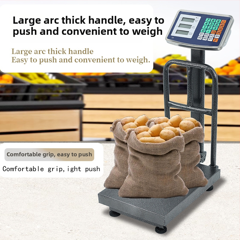 Cântar electronic de prețuri pliabil, capacitate 150 kg, măsurare electronică, alimentare cu baterie plumb-acid sau alimentare la rețea