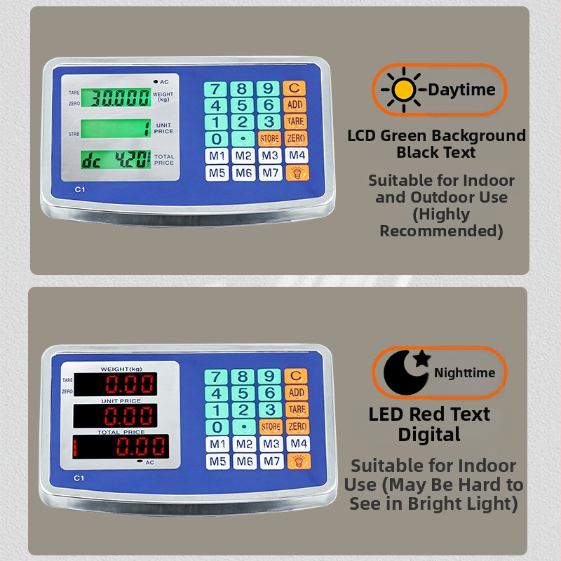 Cântar electronic de prețuri pliabil, capacitate 150 kg, măsurare electronică, alimentare cu baterie plumb-acid sau alimentare la rețea