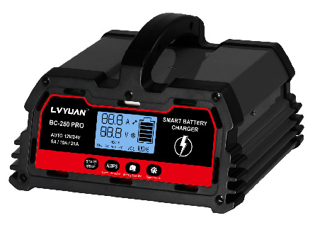 Punjač baterija za automobile, za olovno-kiselinske i litijske baterije, 12V/24V universalno, 5–30A naboj, ulaz 100–240V AC, prilagodljivi slotovi za baterije