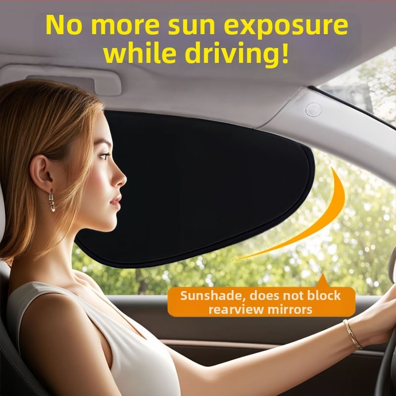 Σκίαστρο αυτοκινήτου για πλευρικά παράθυρα - αδιαφανές, θέρμομονωτικό ηλεκτροστατικό φιλμ με ατσάλινο σύρμα; εγκατάσταση με στατικό αυτοκόλλητο; καθολική συμβατότητα; απλό στυλ