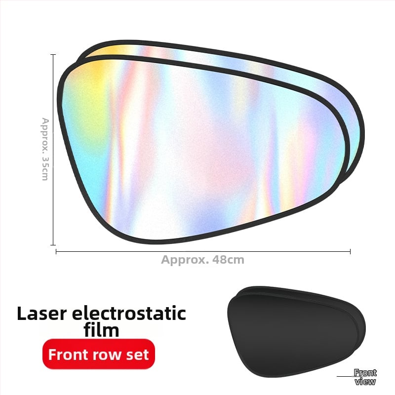 Σκίαστρο αυτοκινήτου για πλευρικά παράθυρα - αδιαφανές, θέρμομονωτικό ηλεκτροστατικό φιλμ με ατσάλινο σύρμα; εγκατάσταση με στατικό αυτοκόλλητο; καθολική συμβατότητα; απλό στυλ