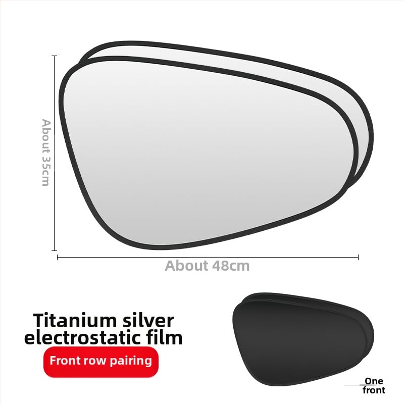 Σκίαστρο αυτοκινήτου για πλευρικά παράθυρα - αδιαφανές, θέρμομονωτικό ηλεκτροστατικό φιλμ με ατσάλινο σύρμα; εγκατάσταση με στατικό αυτοκόλλητο; καθολική συμβατότητα; απλό στυλ