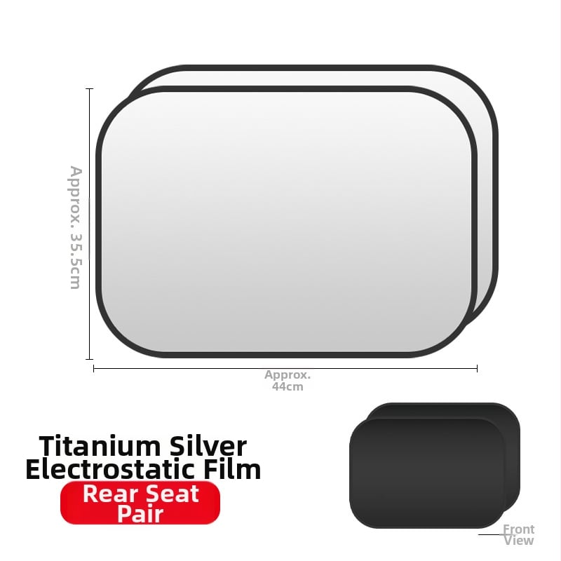 Σκίαστρο αυτοκινήτου για πλευρικά παράθυρα - αδιαφανές, θέρμομονωτικό ηλεκτροστατικό φιλμ με ατσάλινο σύρμα; εγκατάσταση με στατικό αυτοκόλλητο; καθολική συμβατότητα; απλό στυλ