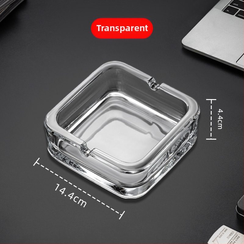 Cenușar din sticlă de cristal, pătrat — design elegant, lux ușor; reutilizabil; imprimare logo disponibil (Material: Sticlă; Brand: Deli; Stil: Lux ușor)