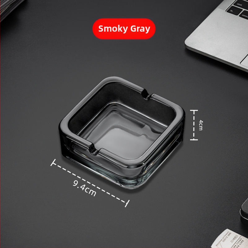 Cenușar din sticlă de cristal, pătrat — design elegant, lux ușor; reutilizabil; imprimare logo disponibil (Material: Sticlă; Brand: Deli; Stil: Lux ușor)