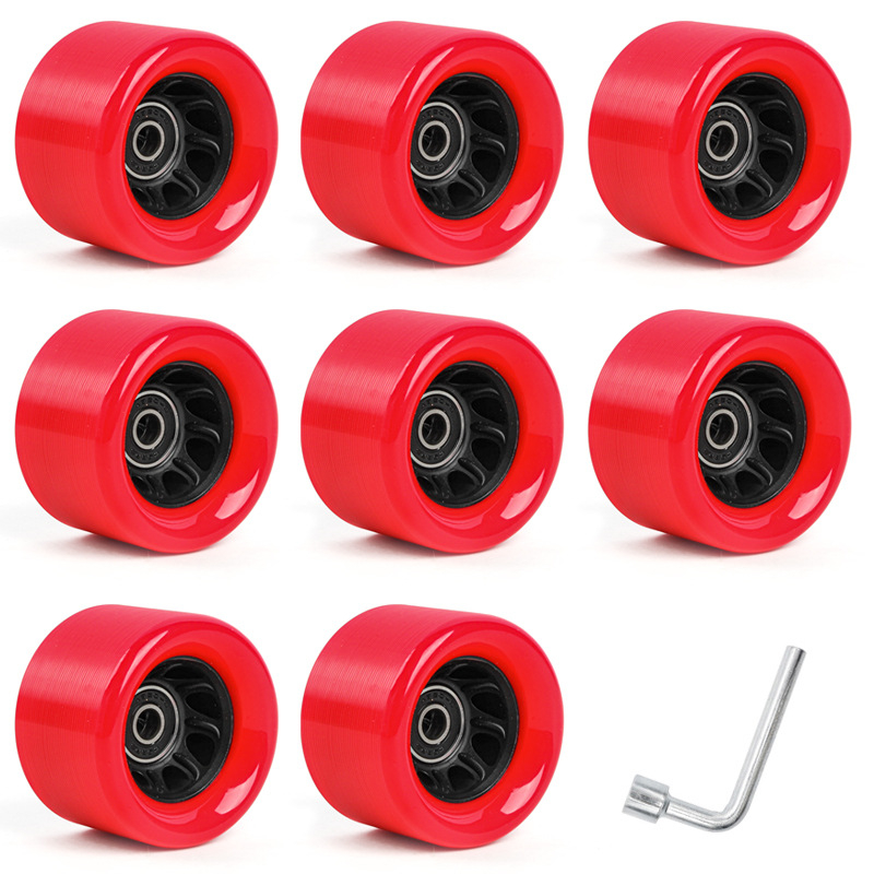 Roți pentru patine cu role — dublu rând, PU, duritate înaltă, universal, Brina