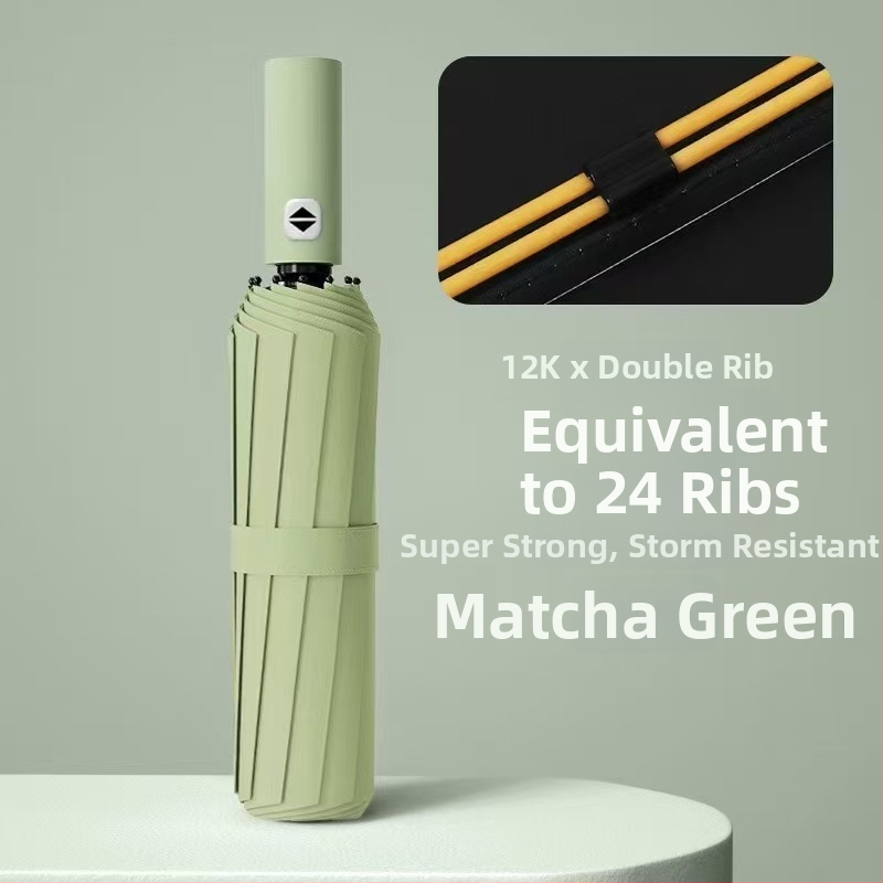 Umbrelă de reclamă cu 24 brațe, deschidere/închidere automată, pentru ploaie și soare, protecție UV UPF>50, imprimare logo disponibil