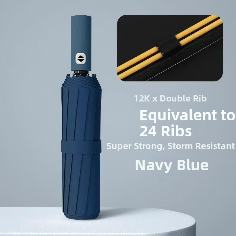 Umbrelă de reclamă cu 24 brațe, deschidere/închidere automată, pentru ploaie și soare, protecție UV UPF>50, imprimare logo disponibil