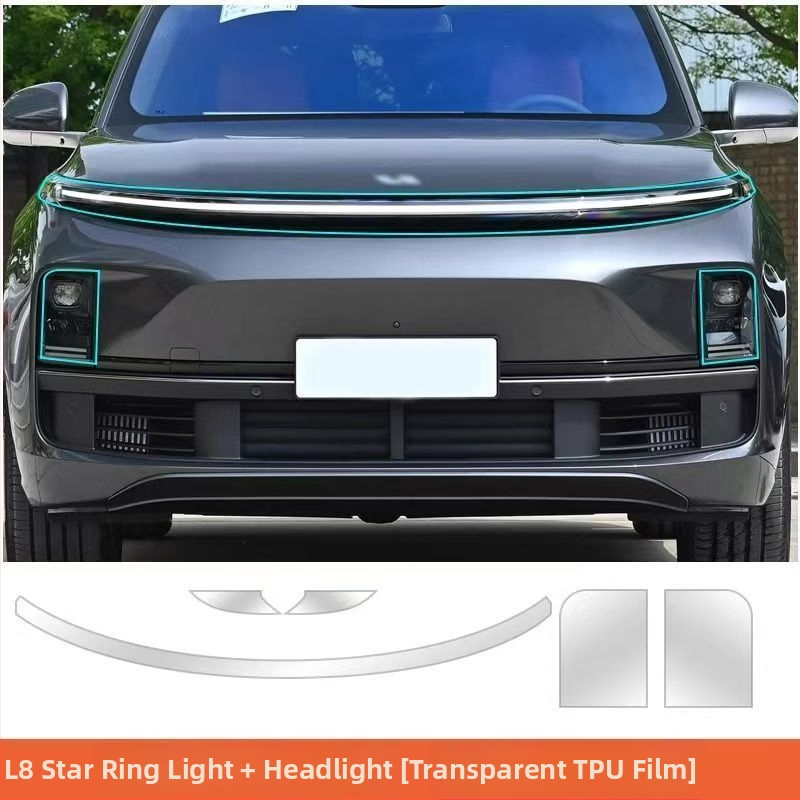 Film de protecție pentru faruri pentru L8/L9/One/L7 cu stâlpi centrali și stâlp B – material TPU, brand New Technology, garanție 2 ani