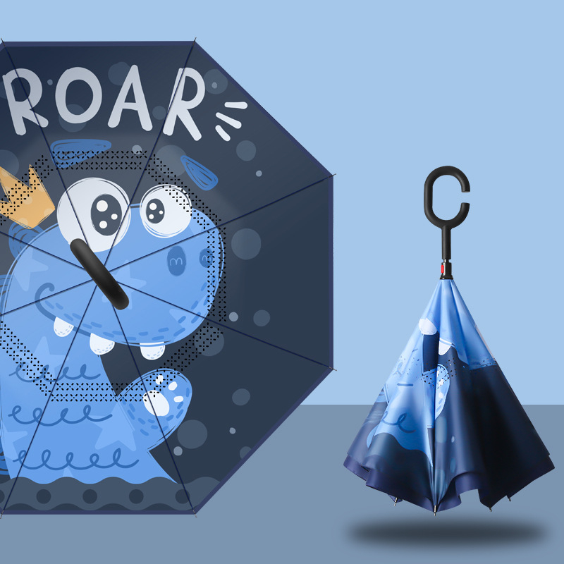 Dječji kišobran s dugom držalom, crtani motiv, 8 rebara od vlaknastog materijala, tkanina 210T, ručno otvaranje, UV zaštita UPF > 50