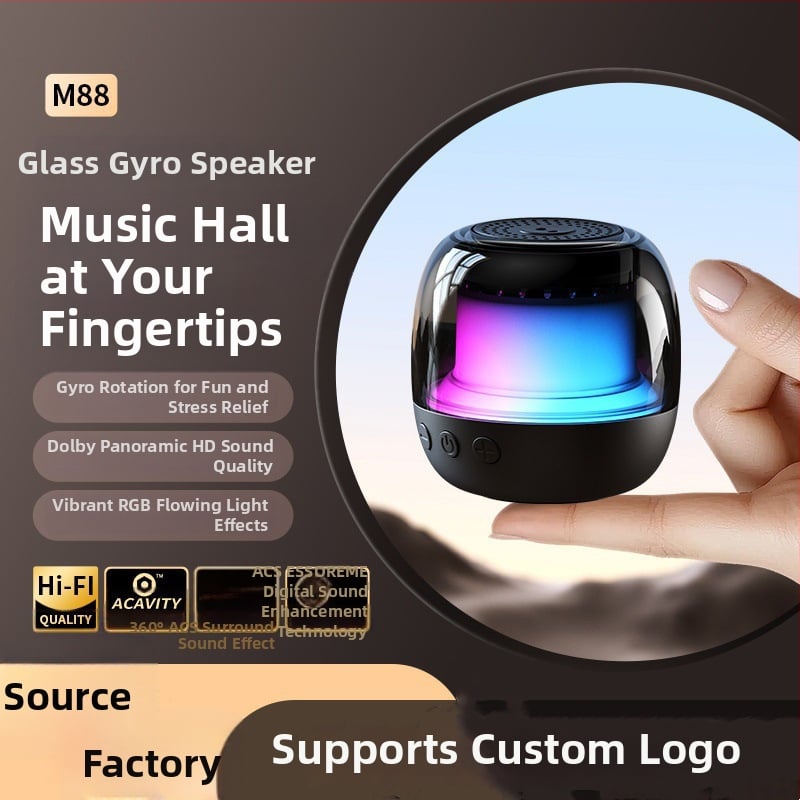 M88 difuzor Bluetooth portabil cu RGB, Bluetooth 5.3, 5W, IPX4, baterie 800-1000mAh, 100Hz-20kHz