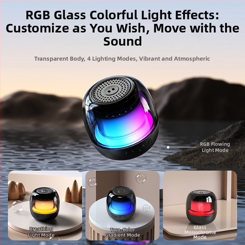 M88 difuzor Bluetooth portabil cu RGB, Bluetooth 5.3, 5W, IPX4, baterie 800-1000mAh, 100Hz-20kHz