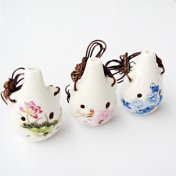 Ocarina de porțelan cu șase găuri, Haoran model 001, tonalitate C, origine Jingdezhen