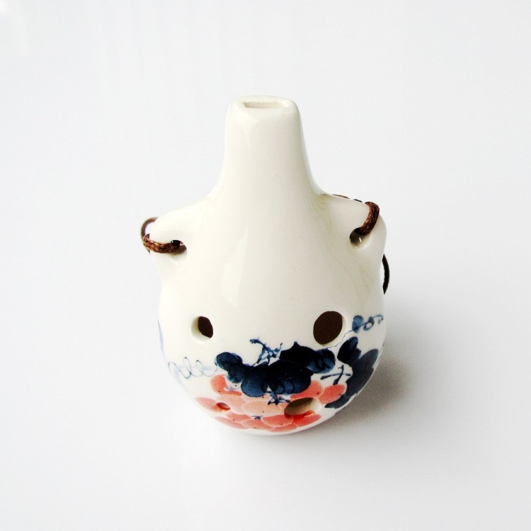 Ocarina de porțelan cu șase găuri, Haoran model 001, tonalitate C, origine Jingdezhen