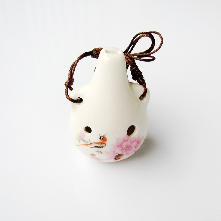 Ocarina de porțelan cu șase găuri, Haoran model 001, tonalitate C, origine Jingdezhen