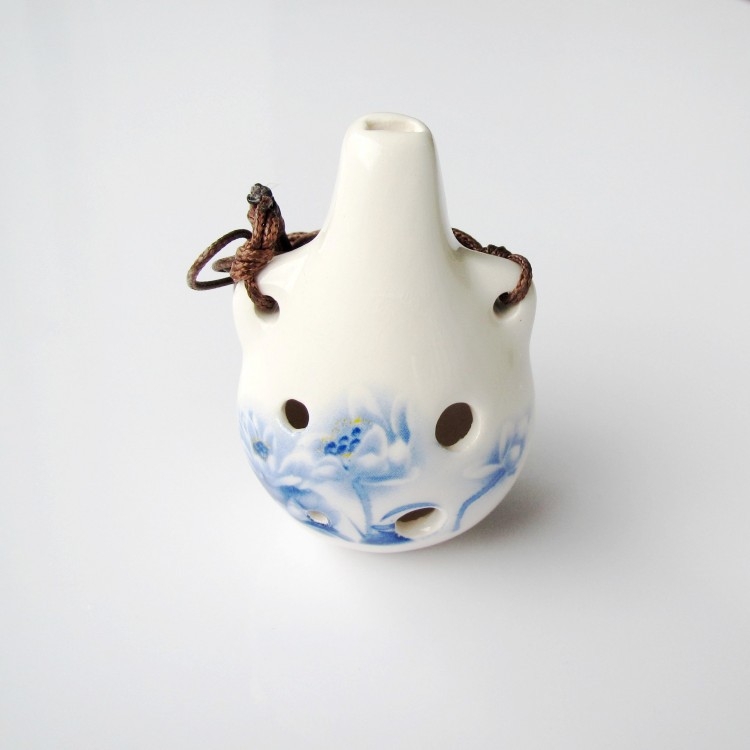 Ocarina de porțelan cu șase găuri, Haoran model 001, tonalitate C, origine Jingdezhen