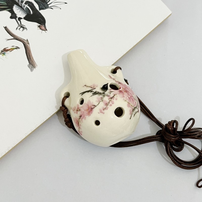 Ocarina de porțelan cu șase găuri, Haoran model 001, tonalitate C, origine Jingdezhen