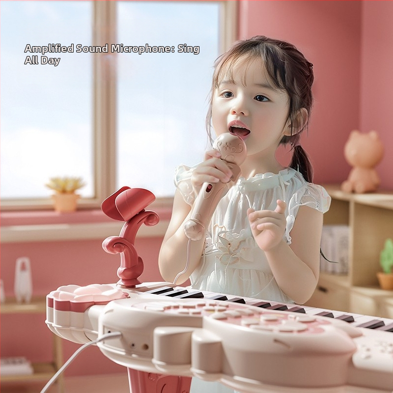 Pian educațional pentru copii cu 37 clape, jucărie muzicală multifuncțională, destinat copiilor 7–14 ani