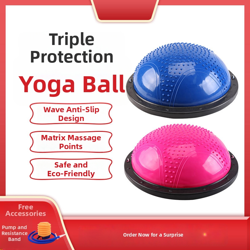NAILI Wave Speed balančná joga lopta s polovičným guľovým tvarom — PVC+ABS, nafukovateľná, 6 kg, pre fitnes a pilates