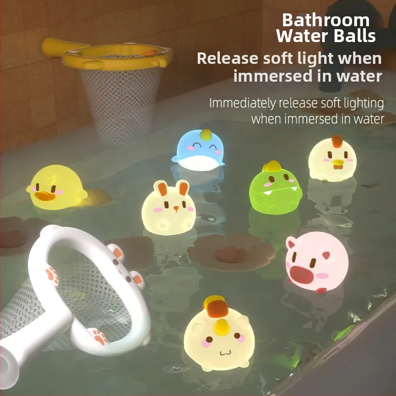 Jucărie de apă pentru baie: animal care luminează în întuneric, plutitoare lumină, din plastic, 20×2×13, pentru copii 0–3 ani