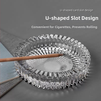 Tabacheră din sticlă cu design cristal transparent, pătrată sau rotundă, pentru uz casnic — Edinger