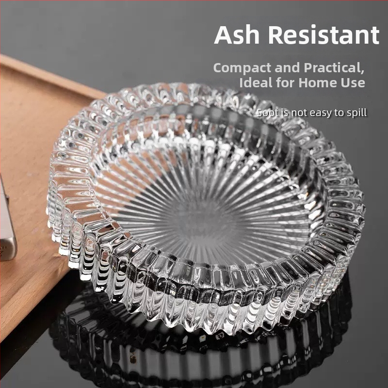 Tabacheră din sticlă cu design cristal transparent, pătrată sau rotundă, pentru uz casnic — Edinger