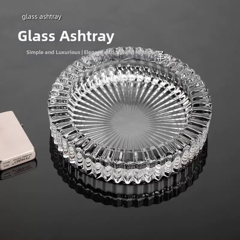 Tabacheră din sticlă cu design cristal transparent, pătrată sau rotundă, pentru uz casnic — Edinger