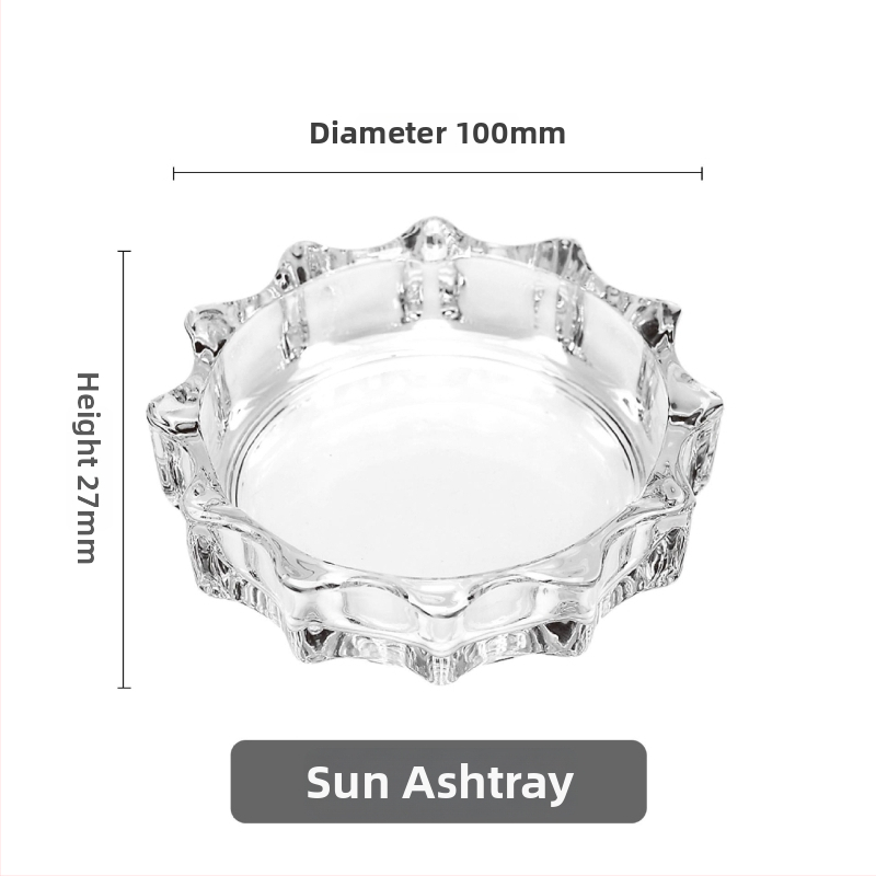 Tabacheră din sticlă cu design cristal transparent, pătrată sau rotundă, pentru uz casnic — Edinger