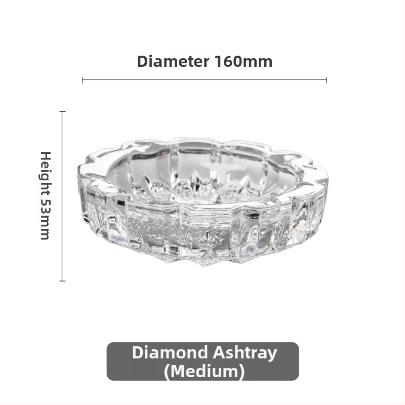 Tabacheră din sticlă cu design cristal transparent, pătrată sau rotundă, pentru uz casnic — Edinger