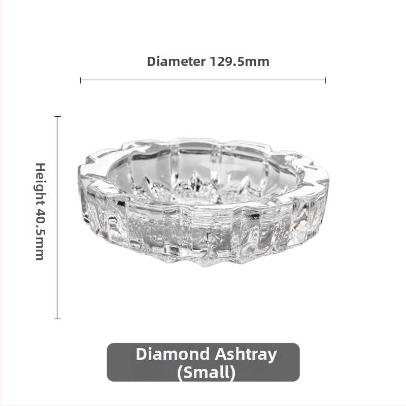 Tabacheră din sticlă cu design cristal transparent, pătrată sau rotundă, pentru uz casnic — Edinger