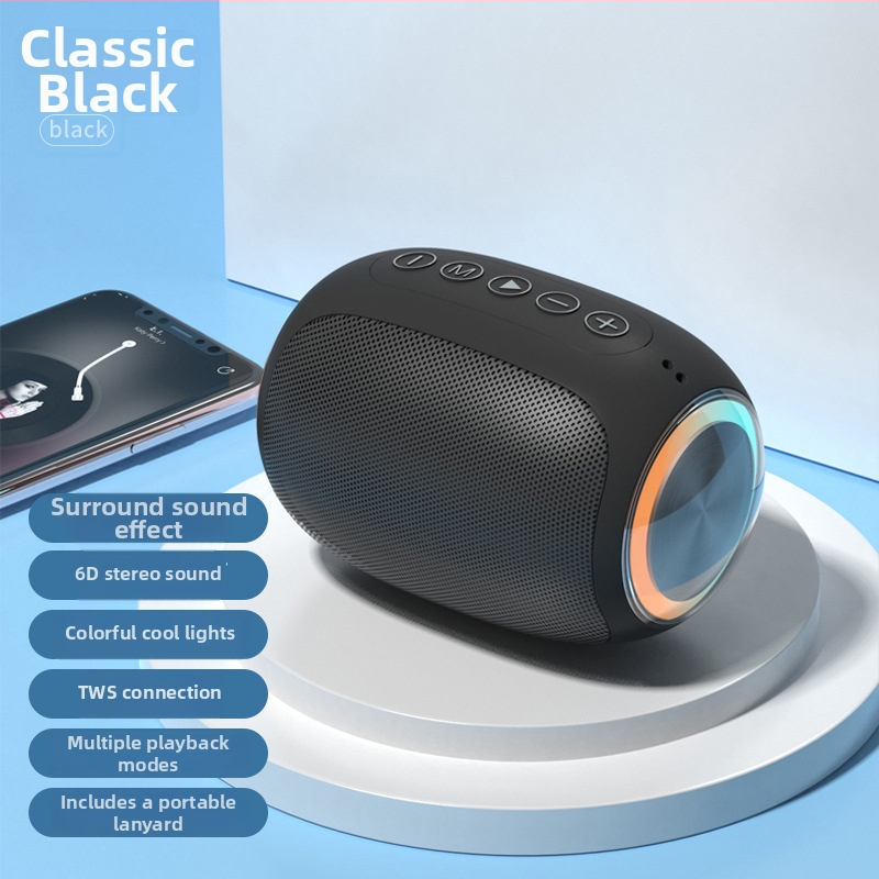 Boxă Bluetooth fără fir cu slot pentru card, Bluetooth 5.0, 100 Hz-20 kHz, 5 W, rază de 10 m, SNR ≥75 dB