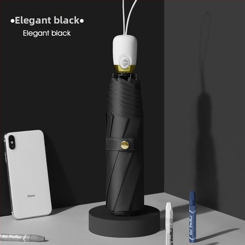 Umbrelă de soare tri-fold, deschidere automată, 8 nervuri, țesătură 190T, ramă din fibră