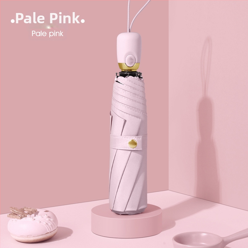 Umbrelă de soare tri-fold, deschidere automată, 8 nervuri, țesătură 190T, ramă din fibră