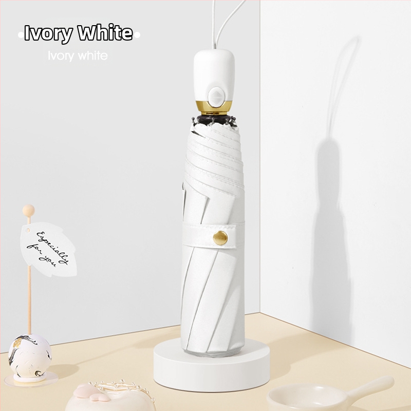 Umbrelă de soare tri-fold, deschidere automată, 8 nervuri, țesătură 190T, ramă din fibră