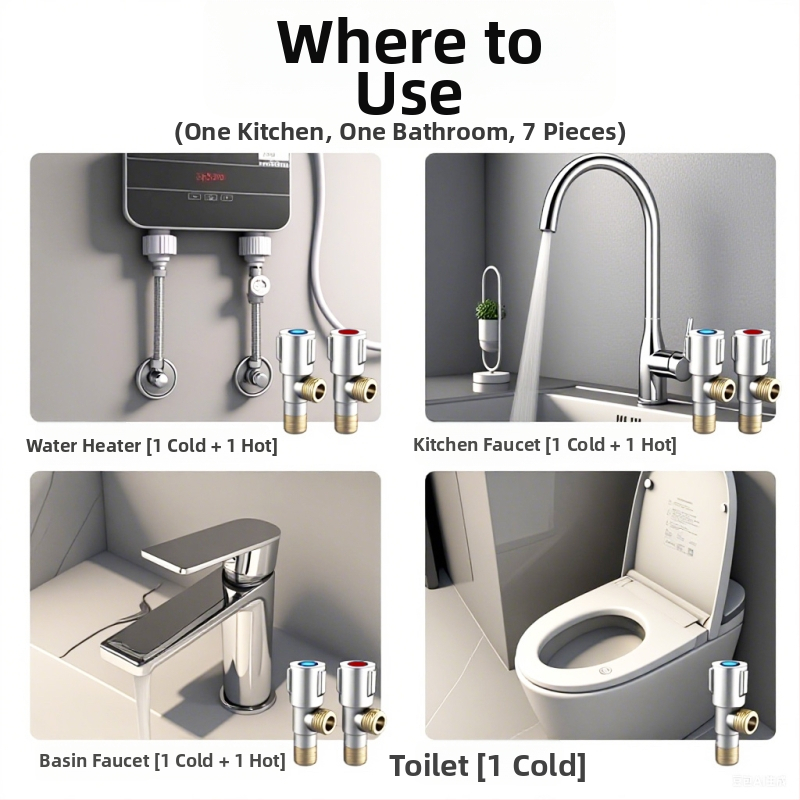 Robinet unghiular din oțel inoxidabil 304, unghi drept, montaj încastrat, pentru bucătărie, baie și boiler de apă caldă