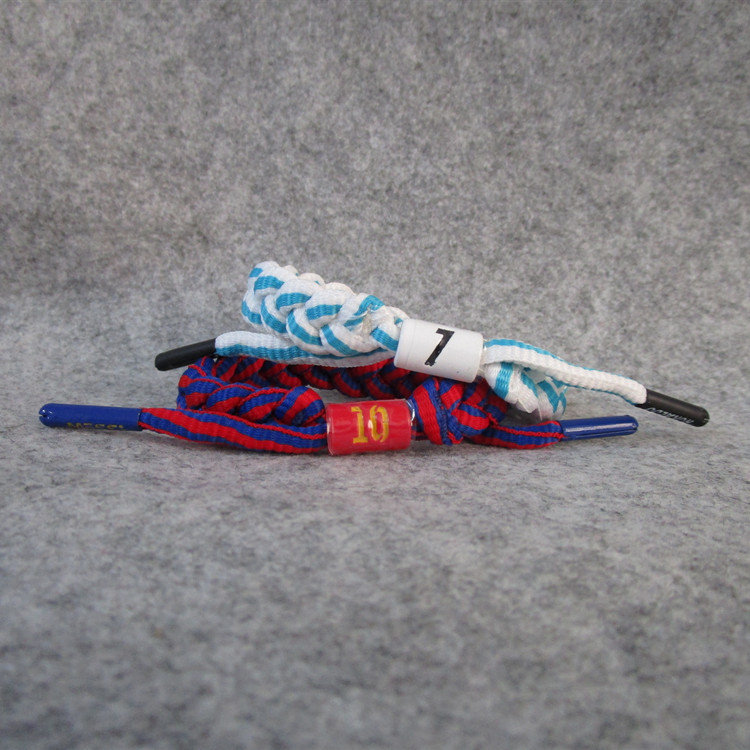 Фенска гривна за футболни фенове: плетена въженa гривна с Меси, Роналдо и Неймар