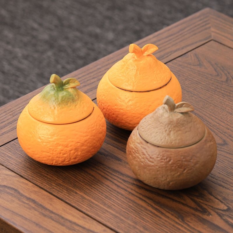 Cenușar ceramic cu capac pentru masă de cafea acasă, piesă decorativă, rezistent la vânt și praf; material: ceramică; origine: Dehua; stil: simplu