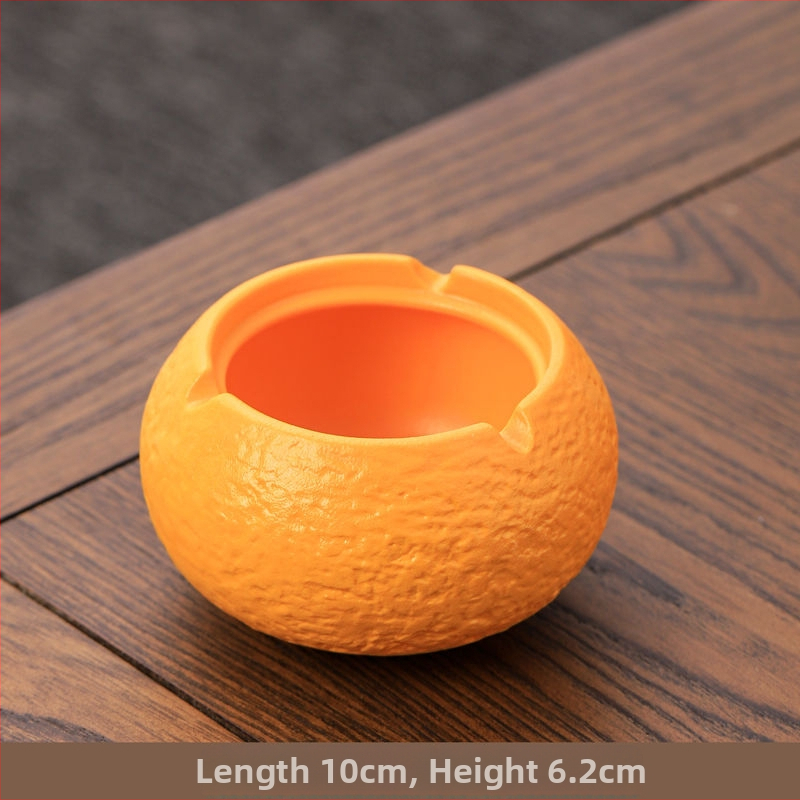 Cenușar ceramic cu capac pentru masă de cafea acasă, piesă decorativă, rezistent la vânt și praf; material: ceramică; origine: Dehua; stil: simplu