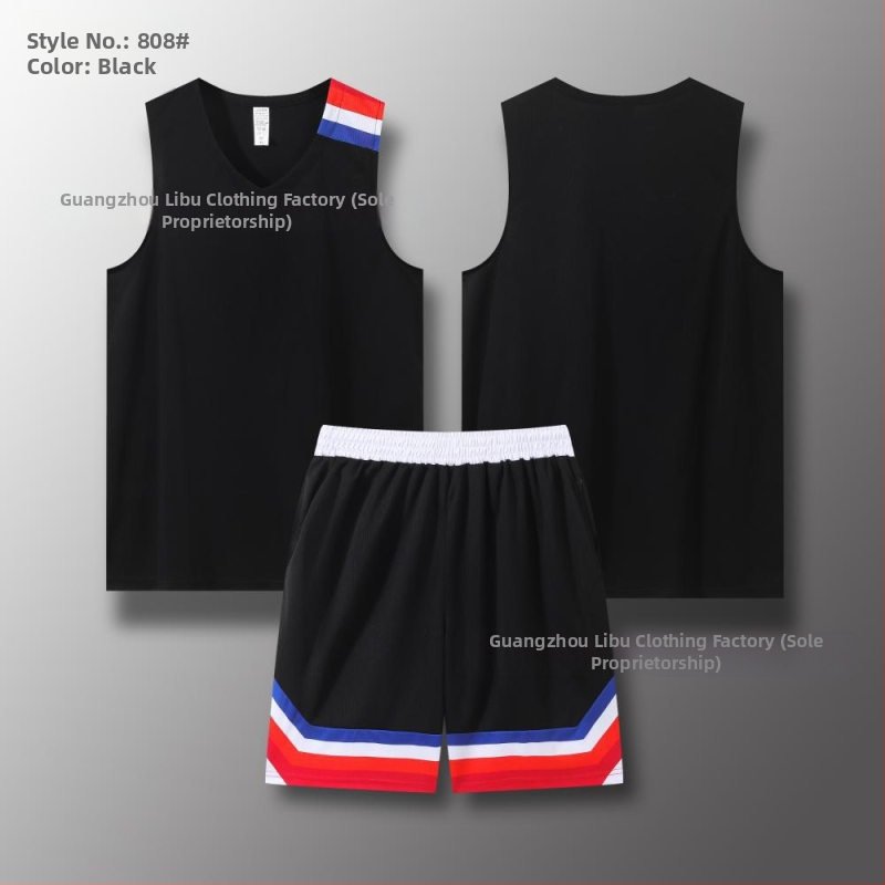 Set tricou și șort baschet, croială cu umeri îngusti, all-season, unisex, material 100% poliester cu căptușeală