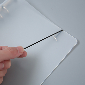PP matni prozirni ring binder s 6 rupa, model Area A2, mogućnost tlač logotipa, prilagodljiv