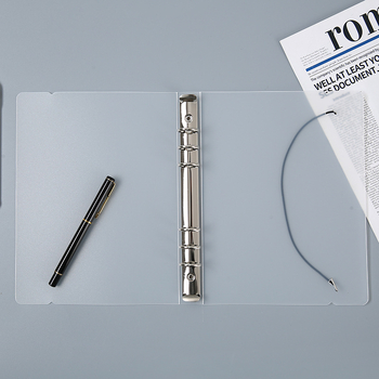 PP matni prozirni ring binder s 6 rupa, model Area A2, mogućnost tlač logotipa, prilagodljiv