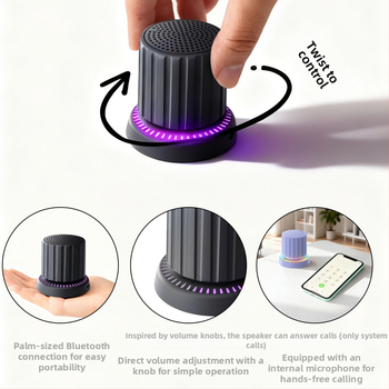 Difuzor Bluetooth mini portabil cu IPX5, 3W, Bluetooth 5.3, interval de frecvență 100 Hz–20 kHz, rază 10 m